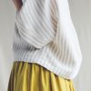 Oversized V Neck Linen Blouse Offon Clothing