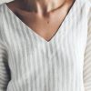 Oversized V Neck Linen Blouse Offon Clothing