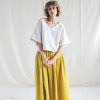 Oversized V Neck Linen Blouse Offon Clothing
