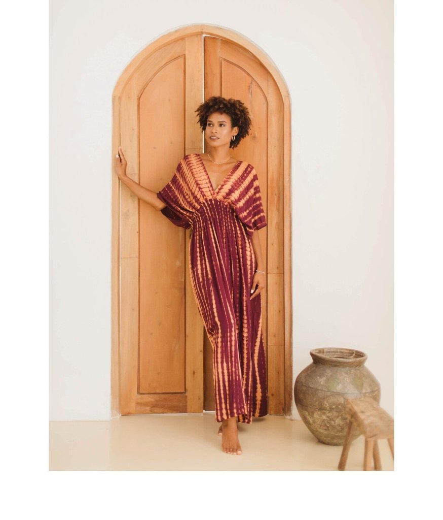 Daun Backless Tie Dye Ka09 Ra09 Caftan Dress