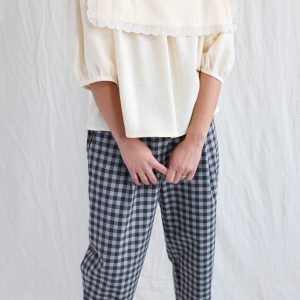 Oversized Square Collar Linen Blouse Amelia Offon Clothing