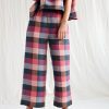 Checkered Linen Oversized Top Offon Clothing
