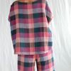 Checkered Linen Oversized Top Offon Clothing
