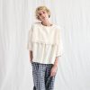 Oversized Square Collar Linen Blouse Amelia Offon Clothing