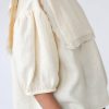 Oversized Square Collar Linen Blouse Amelia Offon Clothing