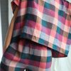 Checkered Linen Oversized Top Offon Clothing