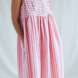 Maternity Oversized Ruffled Linen Sundress Handmade By Offon