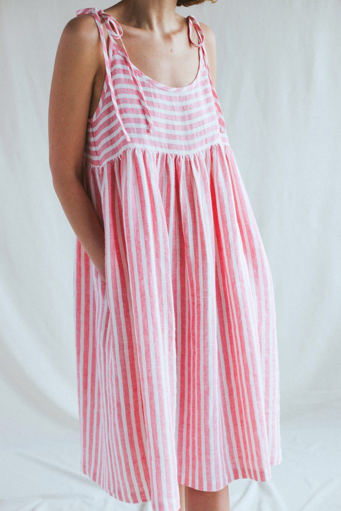Maternity Oversized Ruffled Linen Sundress Handmade By Offon