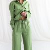 Linen Oversized Shirt And Elasticated Waist Pants Suit