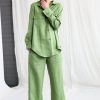 Linen Oversized Shirt And Elasticated Waist Pants Suit