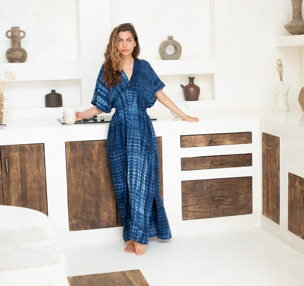 Daun Backless Tie Dye Ka09 Rd01 Caftan Dress