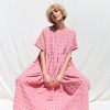 Oversized Seersucker Checks Dress Silvina Offon Clothing Nan