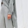 Oversized Gingham Linen Shirtdress Offon Clothing