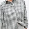 Oversized Gingham Linen Shirtdress Offon Clothing
