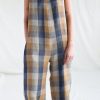 Ready To Ship: Sleeveless Oversized Multicolored Checks Linen