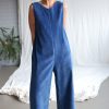Sleeveless Oversized Wide Cord Jumpsuit Offon Clothing