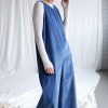 Sleeveless Oversized Wide Cord Jumpsuit Offon Clothing