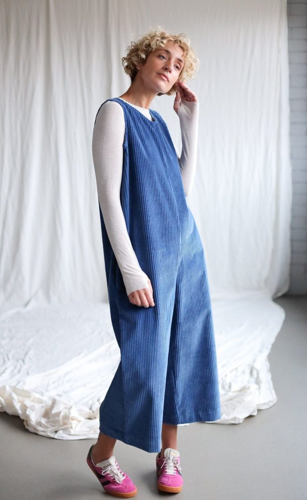 Sleeveless Oversized Wide Cord Jumpsuit Offon Clothing