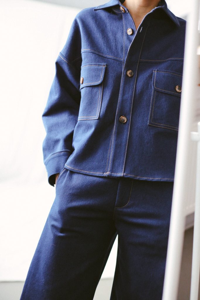 Indigo Blue Denim Oversized Overshirt Jacket Offon Clothing