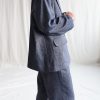 Wool And Linen Oversized Blazer Offon Clothing