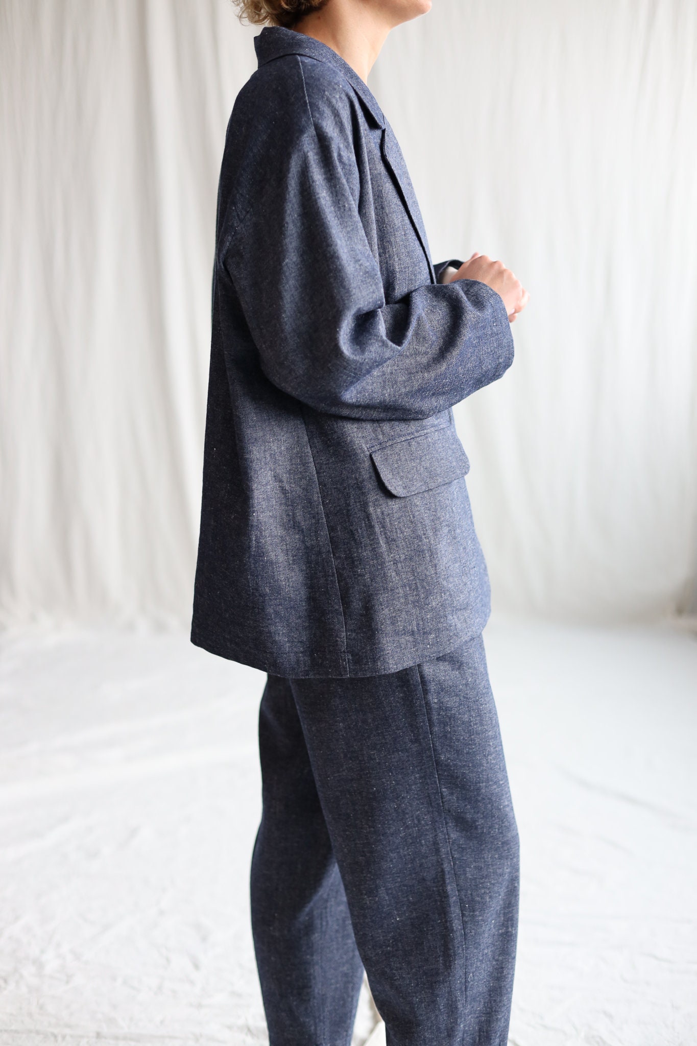 Wool And Linen Oversized Blazer Offon Clothing Wool And Linen Oversized Blazer Offon Clothing