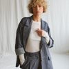 Wool And Linen Oversized Blazer Offon Clothing