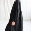 Black Linen Oversized Dress Greta Offon Clothing