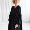 Black Linen Oversized Dress Greta Offon Clothing