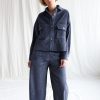 Wide Cord Oversized Overshirt Jacket In Denim Blue