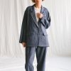 Wool And Linen Oversized Blazer Offon Clothing