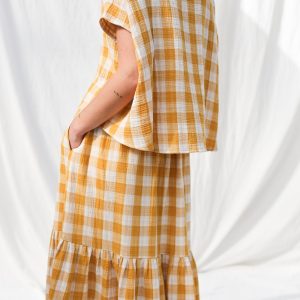 Double Gauze Oversized Short Sleeve Top Offon Clothing