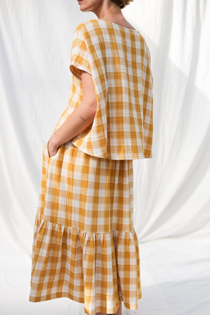 Double Gauze Oversized Short Sleeve Top Offon Clothing