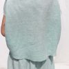 Linen Oversized Top In Green Stripes Offon Clothing