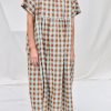 Oversized Seersucker Checks Dress Silvina Offon Clothing