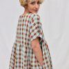 Oversized Seersucker Checks Dress Silvina Offon Clothing