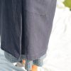 Heavy Linen Oversized Coat In Navy Blue Color