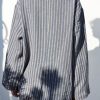 Oversized Exclusive Jacquard Linen Blazer In Stripes Offon