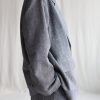 Herringbone Linen And Wool Oversized Blazer Offon Clothing