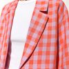 Handmade Checkered Linen Blazer: Oversized Summer Jacket