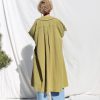 Peter Pan Collar Heavy Linen Oversized Coat Offon