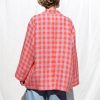 Handmade Checkered Linen Blazer: Oversized Summer Jacket