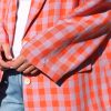 Handmade Checkered Linen Blazer: Oversized Summer Jacket