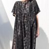 Black Floral Oversized Viscose Organza Dress Silvina Offon