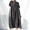 Black Floral Oversized Viscose Organza Dress Silvina Offon