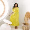 Daun Backless Rayon Caftan Yellow Dress Long Kaftan