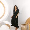 Daun Backless Rayon Caftan Black Dress Long Kaftan