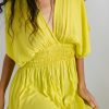 Daun Backless Rayon Caftan Yellow Dress Long Kaftan