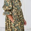 Handmade Puffy Sleeves Oversized Dress Nina In Clementina