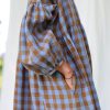 Oversized Linen Dress Greta In Bluebonnet Checks Handmade