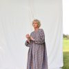 Oversized Linen Dress Greta In Bluebonnet Checks Handmade